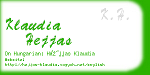 klaudia hejjas business card